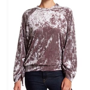 Ro & De Crushed Velvet Crewneck Pullover